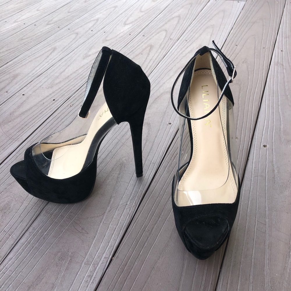 Black platform heels